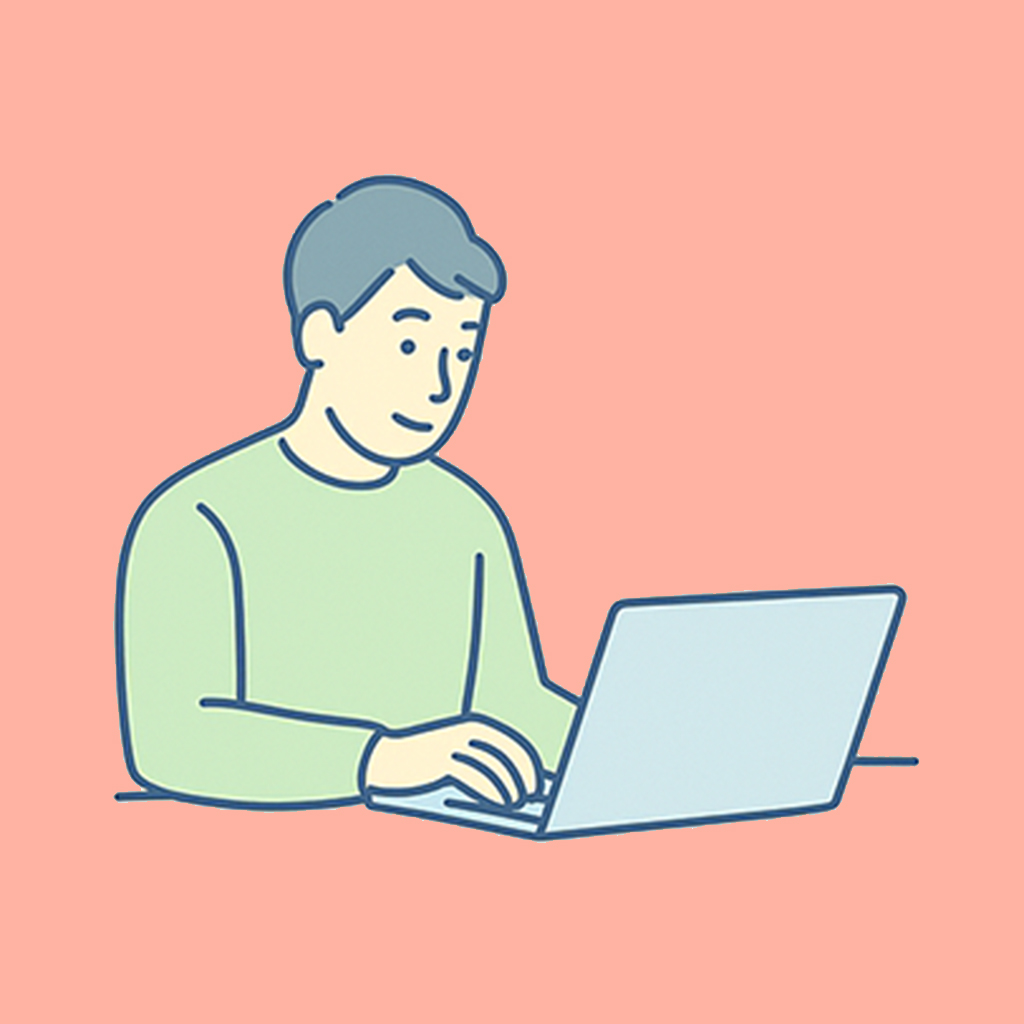 就労意欲 パソコンを操作している男性